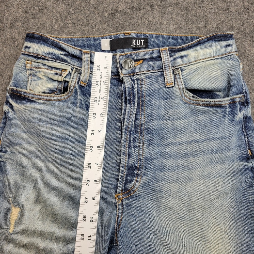Kut From The Kloth Jeans Womens 0 Blue Denim High Rise Ankle VTG Straight Preppy - Picture 9 of 13